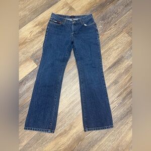 Tommy Hilfiger Blue Jeans Womens Y2K Cheja Roc Roc Denim Sz 7 Flag Logo